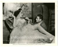 6c891 THIS LOVE OF OURS candid 8.25x10 still '45 sexy Merle Oberon in costume talking to husband!