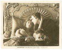 6c970 WHEN A MAN LOVES 8x10.25 still '27 c/u of John Barrymore, cute cat & Dolores Costello in bed