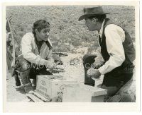 6c981 WILD BUNCH 8.25x10 still '69 Jaime Sanchez hands William Holden sticks of dynamite!