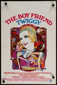 6d765 BOY FRIEND Belgian '71 cool art of sexy Twiggy by Dick Ellescas, directed by Ken Russell!