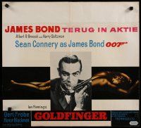 6d792 GOLDFINGER Belgian '64 close-up of Sean Connery as James Bond 007 + gold girl!