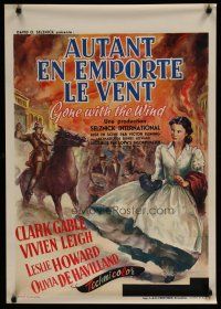 6d794 GONE WITH THE WIND Belgian R54 Clark Gable, Vivien Leigh, great different artwork!