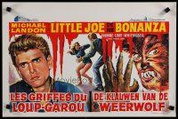6d803 I WAS A TEENAGE WEREWOLF Belgian '60s AIP classic, art of monster Michael Landon & sexy babe