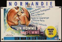 6d819 MAN & A WOMAN Belgian '66 Claude Lelouch's Un homme et une femme, Anouk Aimee, Trintignant!