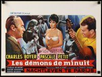 6d820 MIDNIGHT FOLLY Belgian '61 art of Charles Boyer & sexy half-naked Pascale Petit!