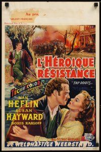 6d840 TAP ROOTS Belgian '48 different art of Susan Hayward & Van Heflin!