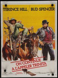6d199 TRINITY IS STILL MY NAME French 15x21 '72 Casaro art of cowboys Terence Hill & Bud Spencer!