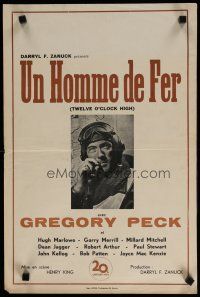6d844 TWELVE O'CLOCK HIGH Belgian '50 cool portrait of smoking World War II pilot Gregory Peck!