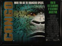 6d232 CONGO DS British quad '95 from the novel by Michael Crichton, Laura Linney, cool ape!