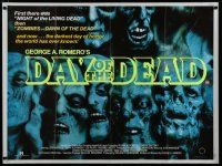 6d236 DAY OF THE DEAD British quad '85 Romero's Night of the Living Dead zombie horror sequel!