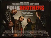 6d244 FOUR BROTHERS DS British quad '05 Mark Wahlberg, Tyrese Gibson, John Singleton