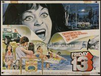 6d246 FRIDAY THE 13th British quad '80 great different art from slasher horror classic!