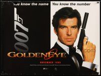 6d247 GOLDENEYE teaser DS British quad '95 Pierce Brosnan as secret agent James Bond 007!