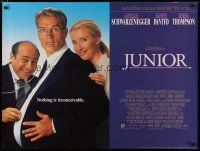 6d261 JUNIOR DS British quad '94 Arnold Schwarzenegger is a pregnant man, DeVito, Emma Thompson!