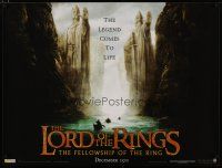 6d266 LORD OF THE RINGS: THE FELLOWSHIP OF THE RING teaser British quad '01 Tolkien, Argonath!