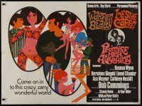 6d281 PROMISE HER ANYTHING British quad '66 completely different art of Beatty & Leslie Caron!