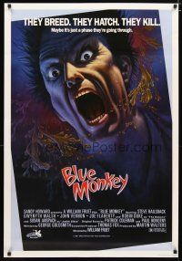6d012 BLUE MONKEY Canadian 1sh '87 they breed, they hatch, they kill, great art by Jim Warren
