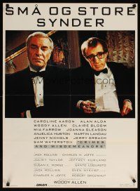 6d331 CRIMES & MISDEMEANORS Danish '89 Woody Allen directs & stars w/Martin Landau!