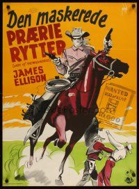 6d360 LAST OF THE WILD HORSES Danish '51 Lundvald art of cowboy James Ellison, Mary Beth Hughes!