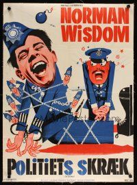 6d372 ON THE BEAT Danish '63 detective Norman Wisdom, wacky Aage Lundvald art of cop & robber!