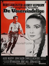 6d399 UNFORGIVEN Danish R70s Burt Lancaster, Audrey Hepburn, directed by John Huston!