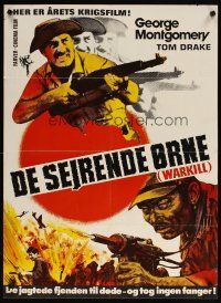 6d402 WARKILL Danish '68 George Montgomery, Tom Drake, WWII action art, was it heroism or murder?