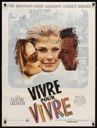6d163 LIVE FOR LIFE French 23x32 '68 Claude Lelouch, Yves Montand, Candice Bergen, Annie Girardot