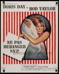 6d175 DO NOT DISTURB French 15x21 '65 great Grinsson art of pretty Doris Day in bed!