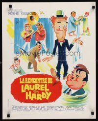 6d182 FURTHER PERILS OF LAUREL & HARDY French 15x21 '67 great Grinsson art of Stan & Ollie!