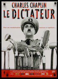 6d187 GREAT DICTATOR French 15x21 R02 Charlie Chaplin as Hitler-like dictator Hynkel w/microphones