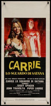 6d649 CARRIE Italian locandina '77 art of Sissy Spacek before & after her bloodbath at the prom!