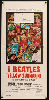 6d727 YELLOW SUBMARINE Italian locandina R70s different art of Beatles John, Paul, Ringo & George!