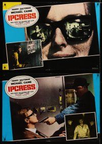 6d739 IPCRESS FILE set of 8 Italian photobustas R72 Michael Caine in the spy story of the century!