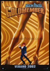 6d058 GOLDMEMBER teaser DS Mexican poster '02 Mike Meyers as Austin Powers, sexy legs!