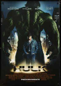 6d061 INCREDIBLE HULK advance DS Mexican poster '08 Liv Tyler, cool image of Edward Norton!