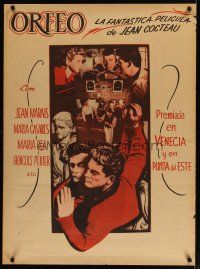 6d066 ORPHEUS Mexican poster '49 Jean Cocteau's Orphee, Jean Marais!