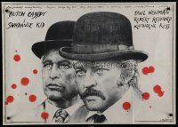 6d092 BUTCH CASSIDY & THE SUNDANCE KID Polish 27x38 '83 Pagowski art of Newman & Robert Redford!