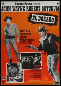 6d121 EL DORADO Swedish '66 John Wayne, Robert Mitchum, Howard Hawks directed!
