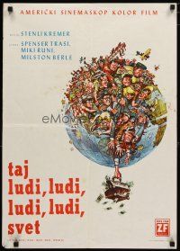 6d019 IT'S A MAD, MAD, MAD, MAD WORLD Yugoslavian '64 art of entire cast on Earth by Jack Davis!