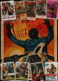 6f057 LOT OF 10 FOLDED ITALIAN ONE-PANELS '60s different images from a variety of movies!