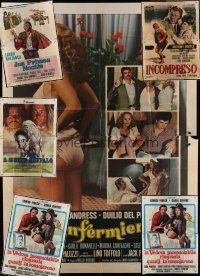 6f062 LOT OF 6 FOLDED ITALIAN TWO-PANELS '60s-70s different images from a variety of movies!
