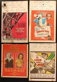 6f064 LOT OF 25 UNFOLDED WINDOW CARDS '50s-60s great images from a variety of different movies!