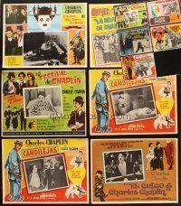 6f072 LOT OF 11 MEXICAN LOBBY CARDS FROM CHARLIE CHAPLIN MOVIES '50s-70s cool different art!