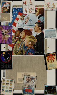 6f178 LOT OF 11 UNFOLDED REPRO AND SPECIAL POSTERS '70s-80s Norman Rockwell art & more!