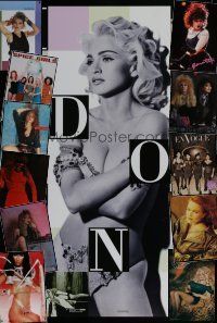 6f199 LOT OF 12 UNFOLDED COMMERCIAL MUSIC POSTERS OF FEMALE ARTISTS '70s-90s sexy Madonna & more!