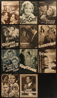 6f049 LOT OF 11 GERMAN PROGRAMS '30s-40s many different images from a variety of movies!