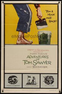 6g031 ADVENTURES OF TOM SAWYER style B 1sh R58 Tommy Kelly as Mark Twain's classic character!