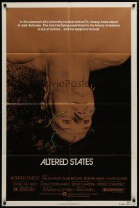 6g040 ALTERED STATES 1sh '80 William Hurt, Paddy Chayefsky, Ken Russell, sci-fi!