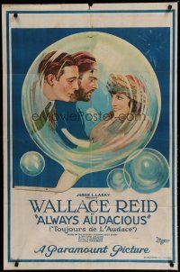 6g002 ALWAYS AUDACIOUS style B 1sh '20 successful Wallace Reid discovers he has a no good double!