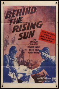 6g088 BEHIND THE RISING SUN 1sh R50s Tom Neal, Robert Ryan, WWII propaganda!